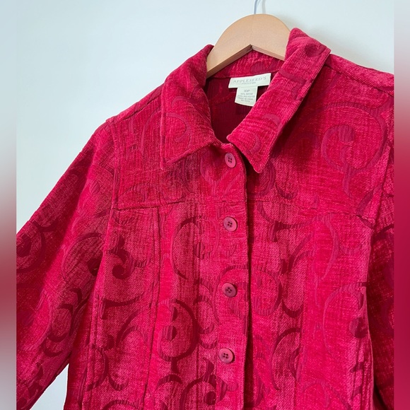 Embroidered Blazer Jacket - Appleseeds Petites - Vintage Style Size 10P - Picture 7 of 9